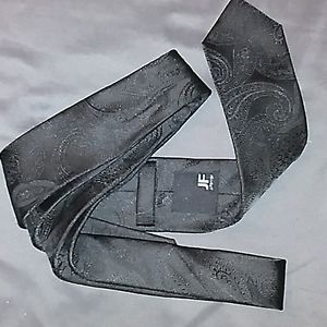 JF Tie Black Paisley Design